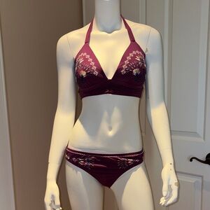 Gibson Latimer Embroidered Bikini Set - Deep Purple